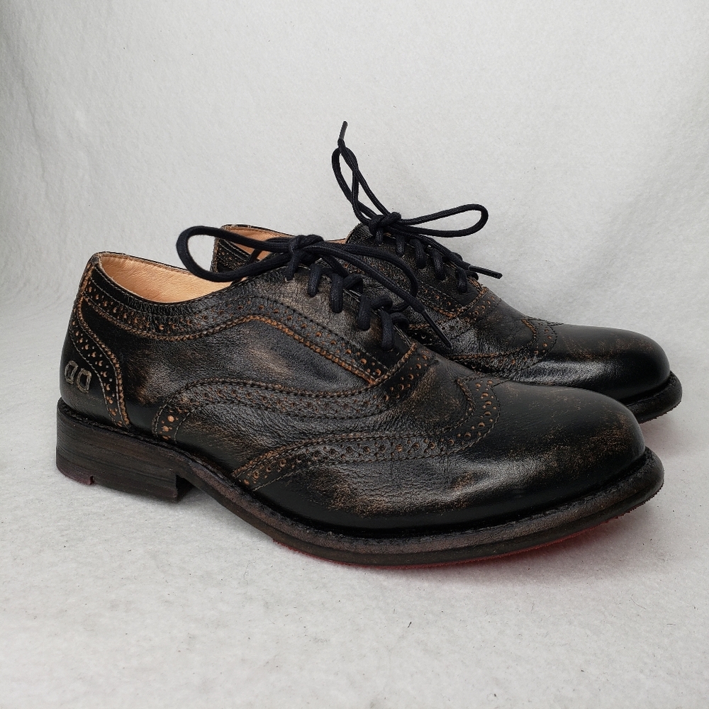COPY - Bed Stu Lita Oxford Black Unique Distressed Shoes